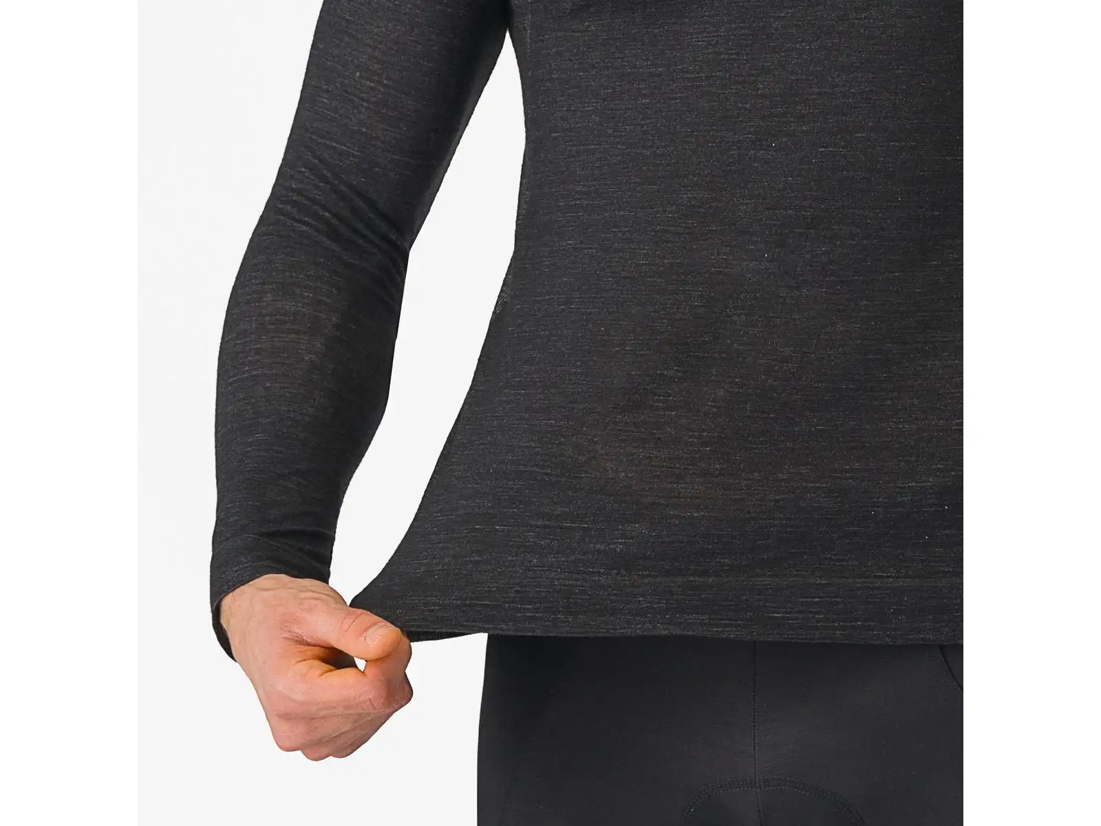 Castelli Merino pánské spodní triko dlouhý rukáv Black