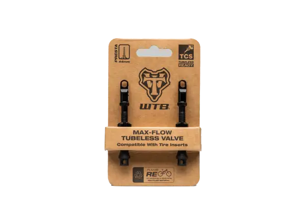 WTB TCS AL Max-Flow Presta Valve bezdušové ventilky 65mm černá 2 ks