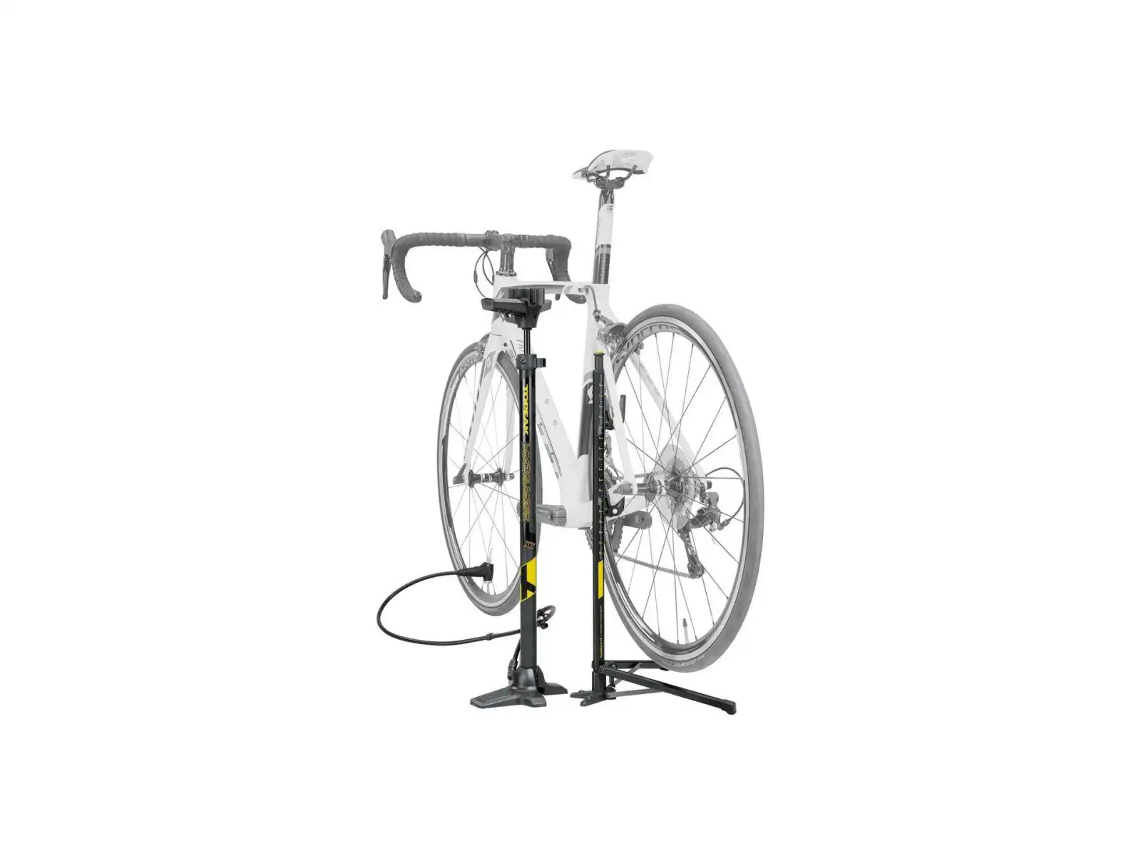 Topeak Transformer XX floor pump with stand, dílenská pumpa a stojan