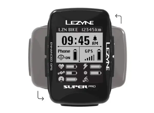 Lezyne Super Pro GPS navigace černá