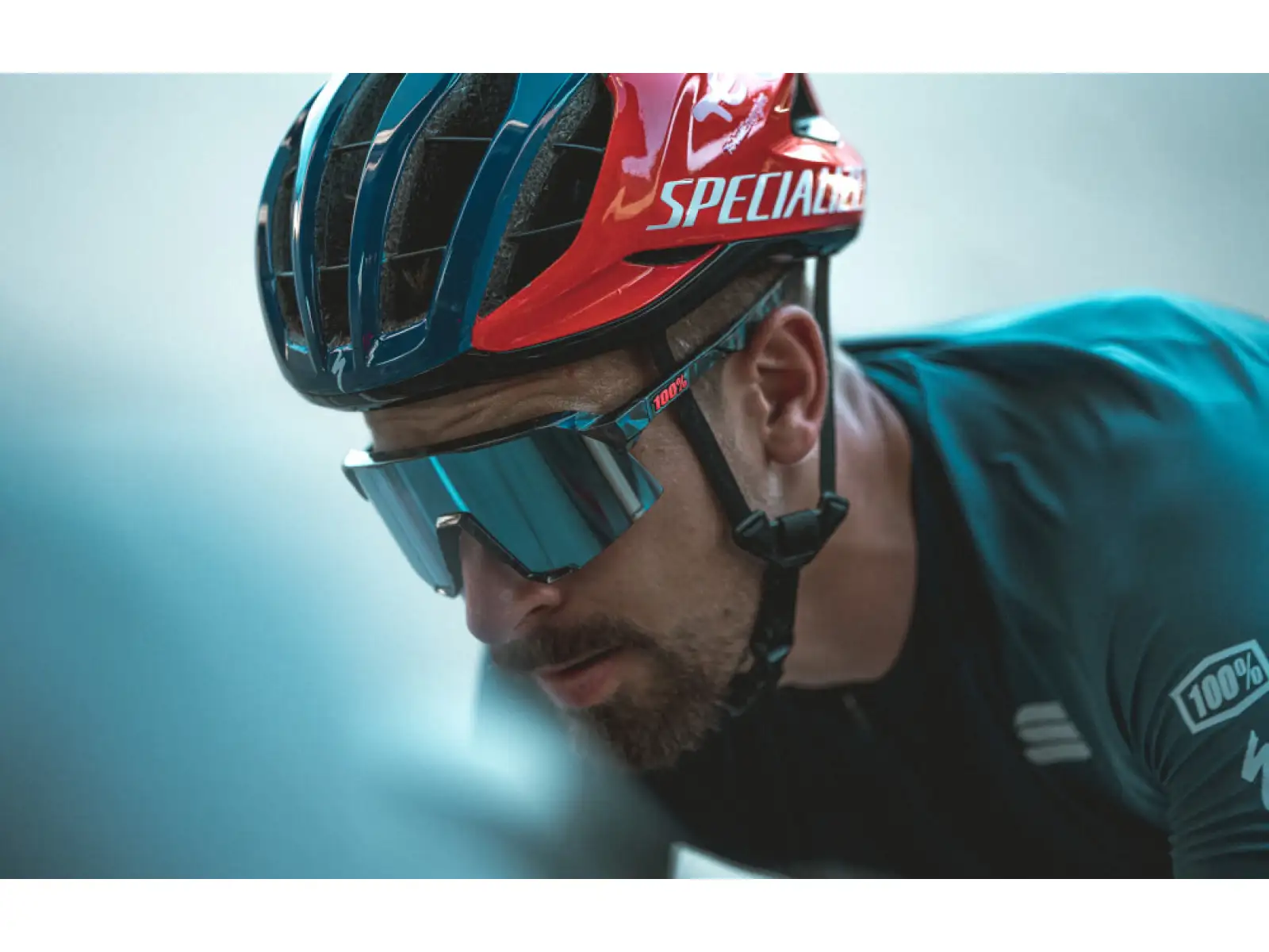 100% S3 HiPER cyklistické brýle Black Holographic/Blue Multilayer Mirror Lens