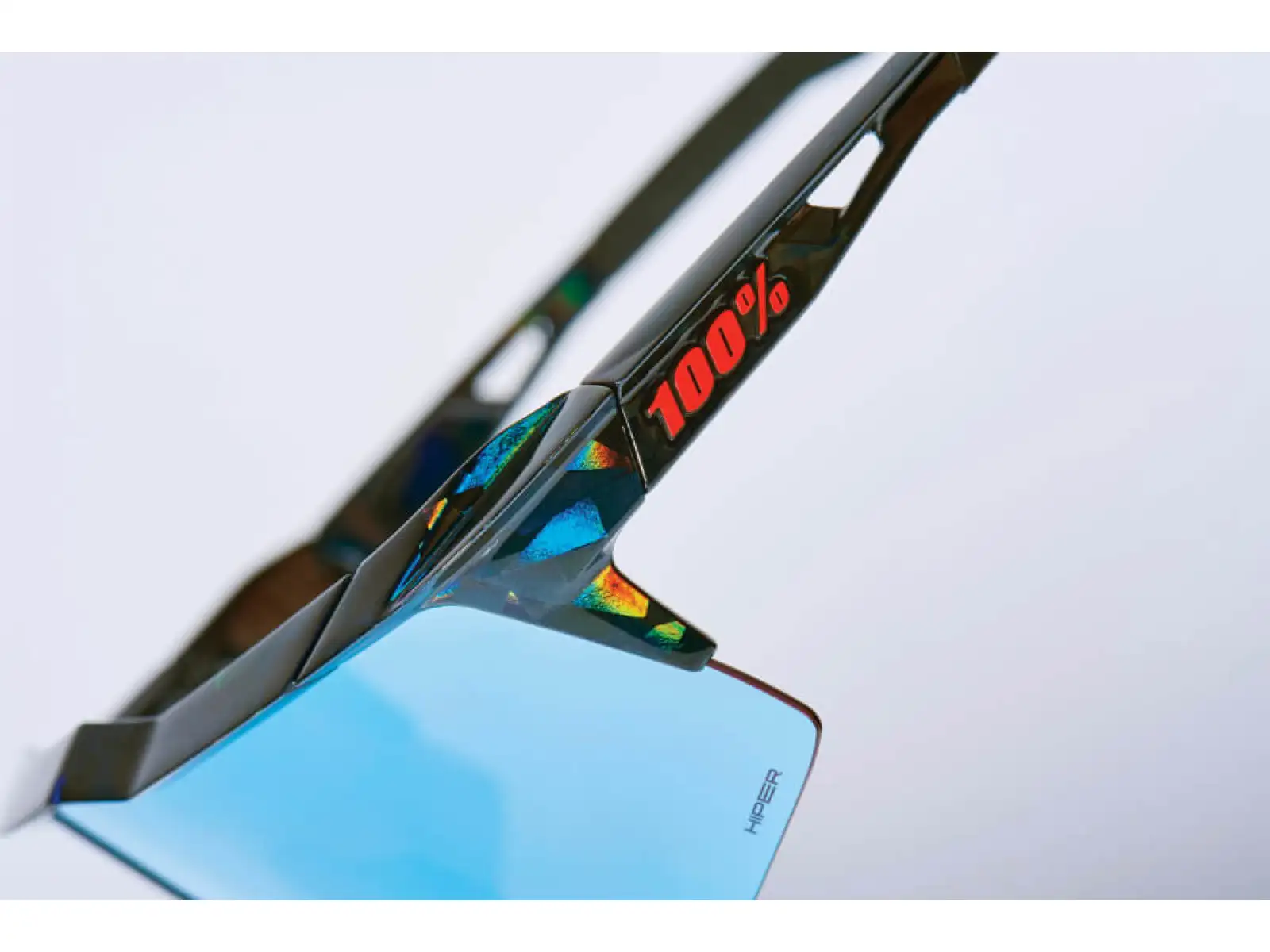 100% SPEEDCRAFT cyklistické brýle Black Holographic/Hiper blue Multilayer Mirror Lens