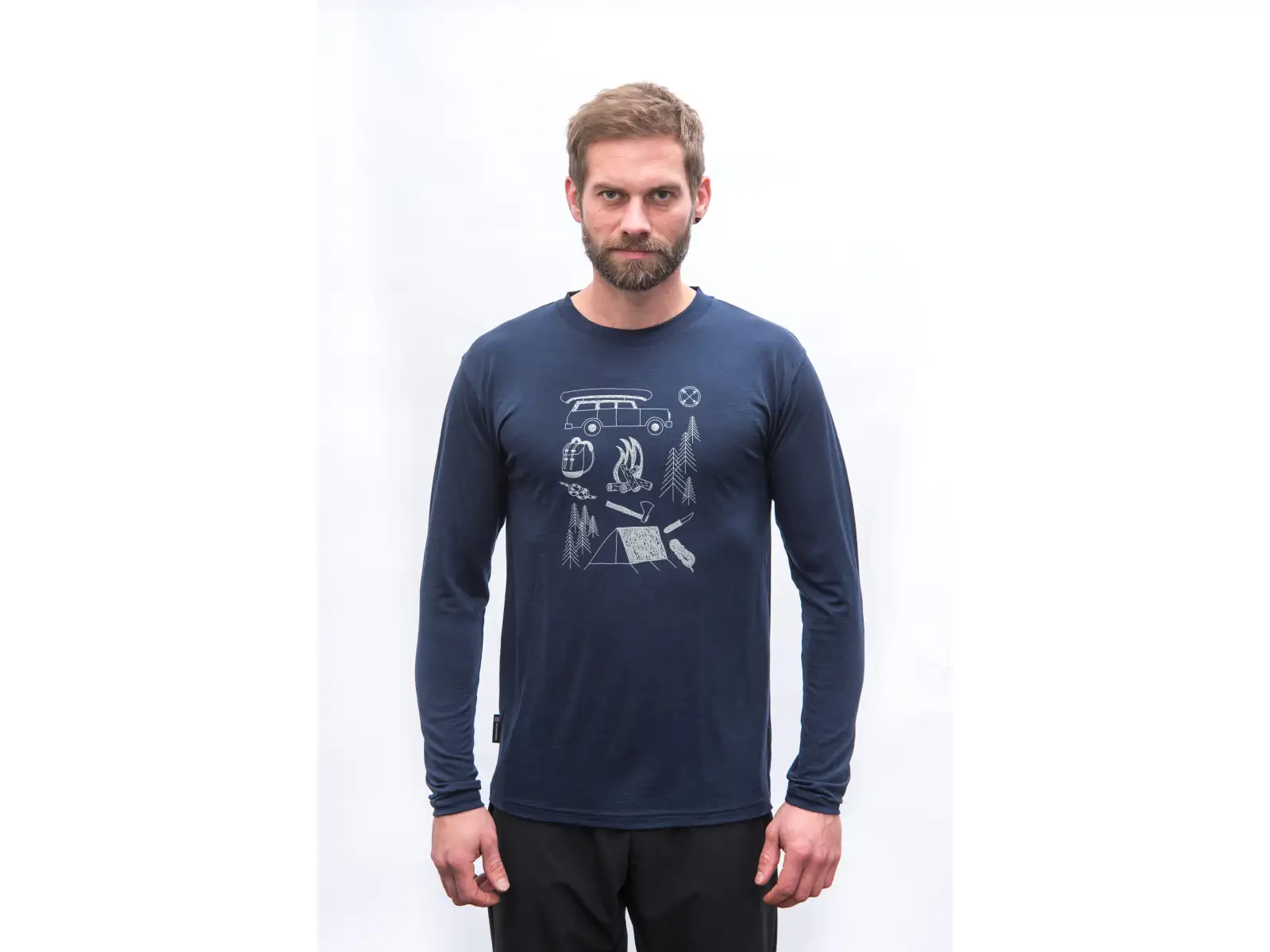 Sensor Merino Active Outside pánské triko dlouhý rukáv Deep Blue