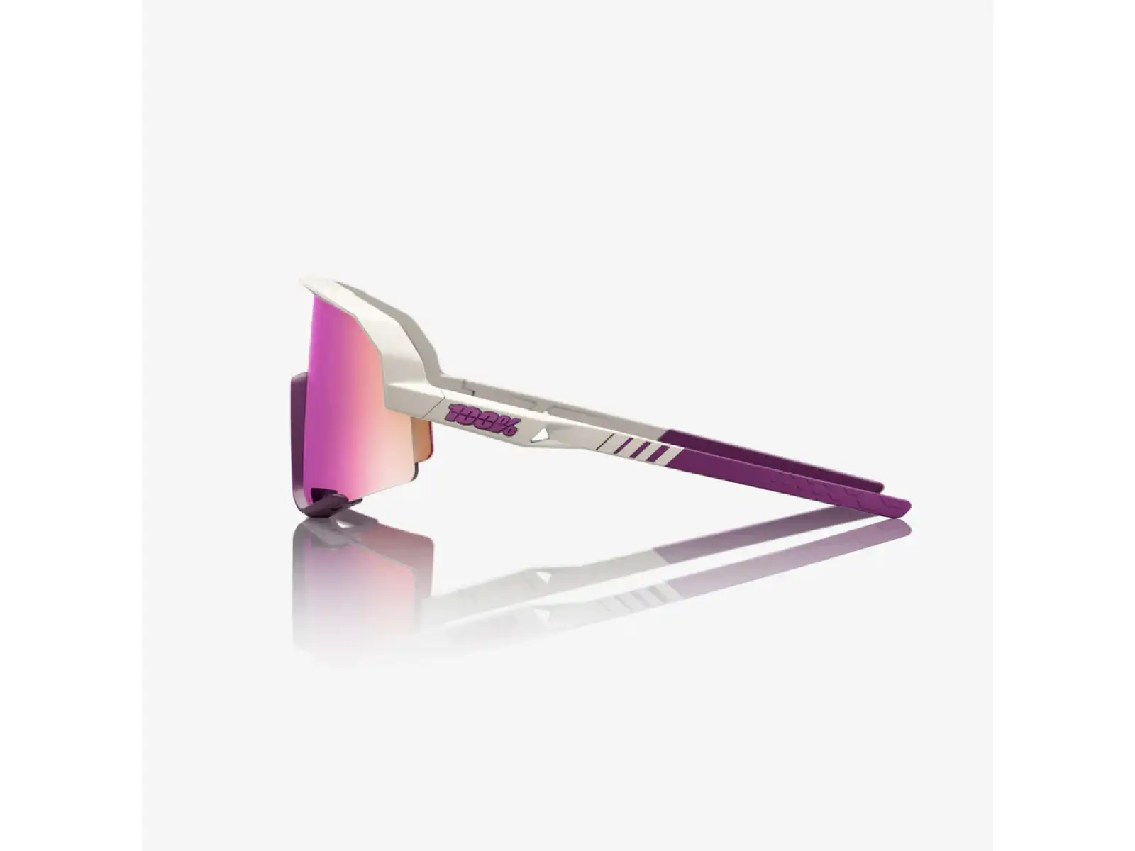 100% Slendale sluneční brýle Matte Chalk/Purple Multilayer Mirror Lens