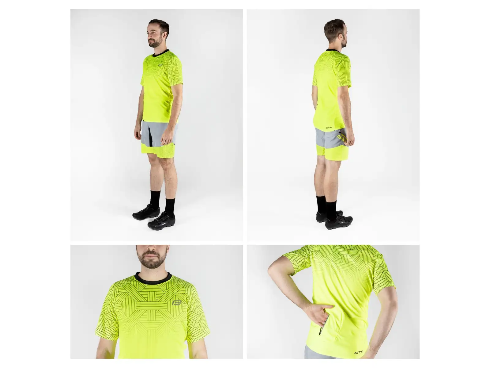 Force City pánský dres krátký rukáv fluo/černá