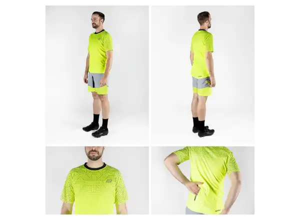Force City pánský dres krátký rukáv fluo/černá