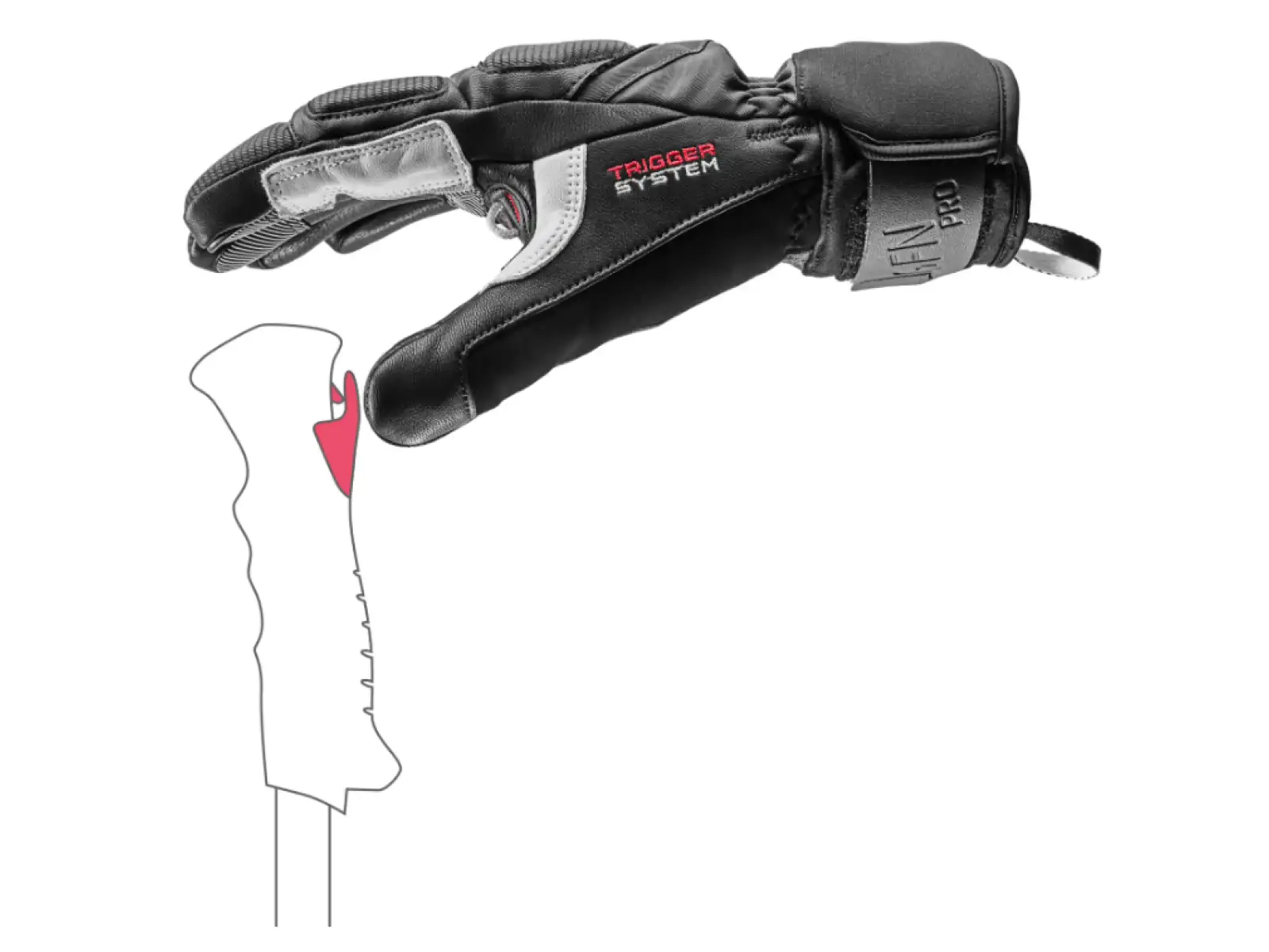 Leki Griffin Pro 3D sjezdové rukavice Black/White