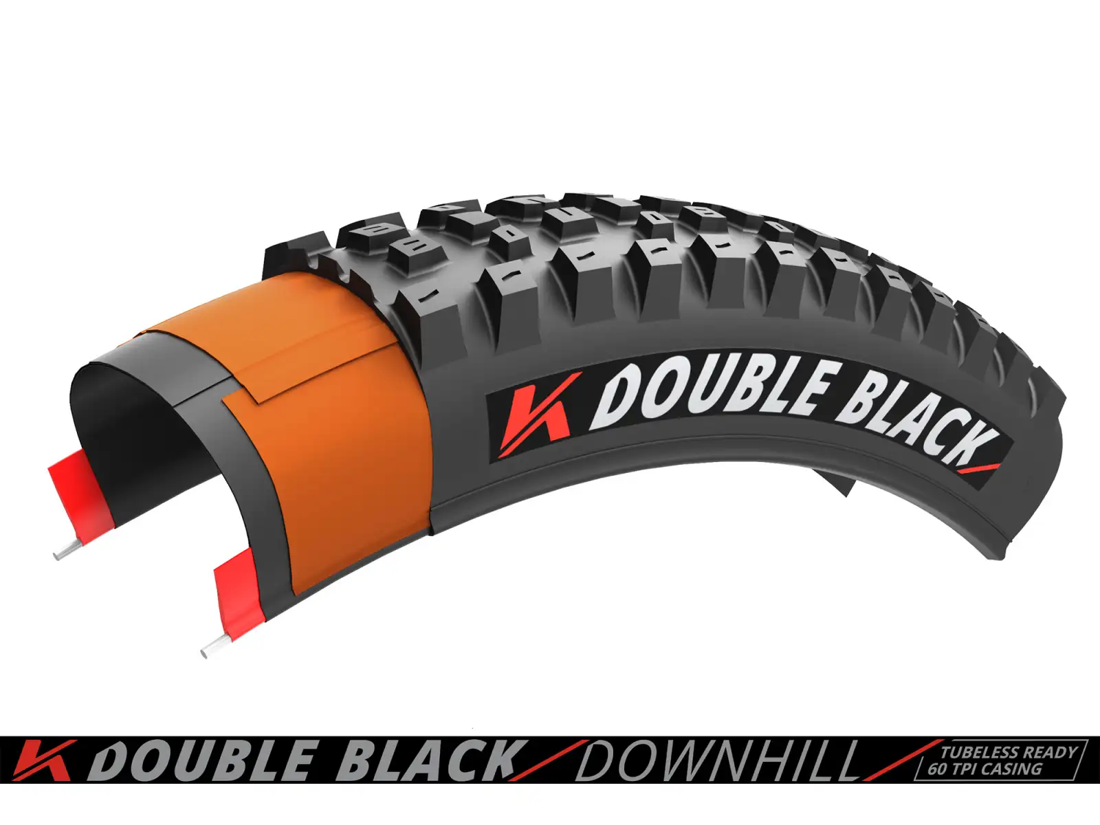 Kenda K-Series Double Black Downhill 60TPI K-1265 TR 27,5x2,40" MTB plášť kevlar