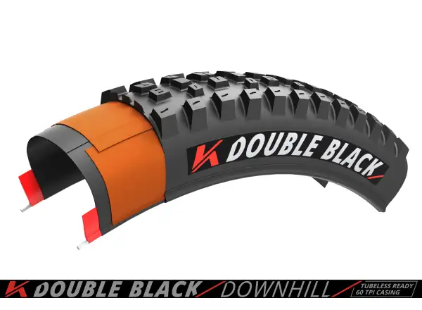 Kenda K-Series Double Black Downhill 60TPI K-1265 TR 27,5x2,40" MTB plášť kevlar