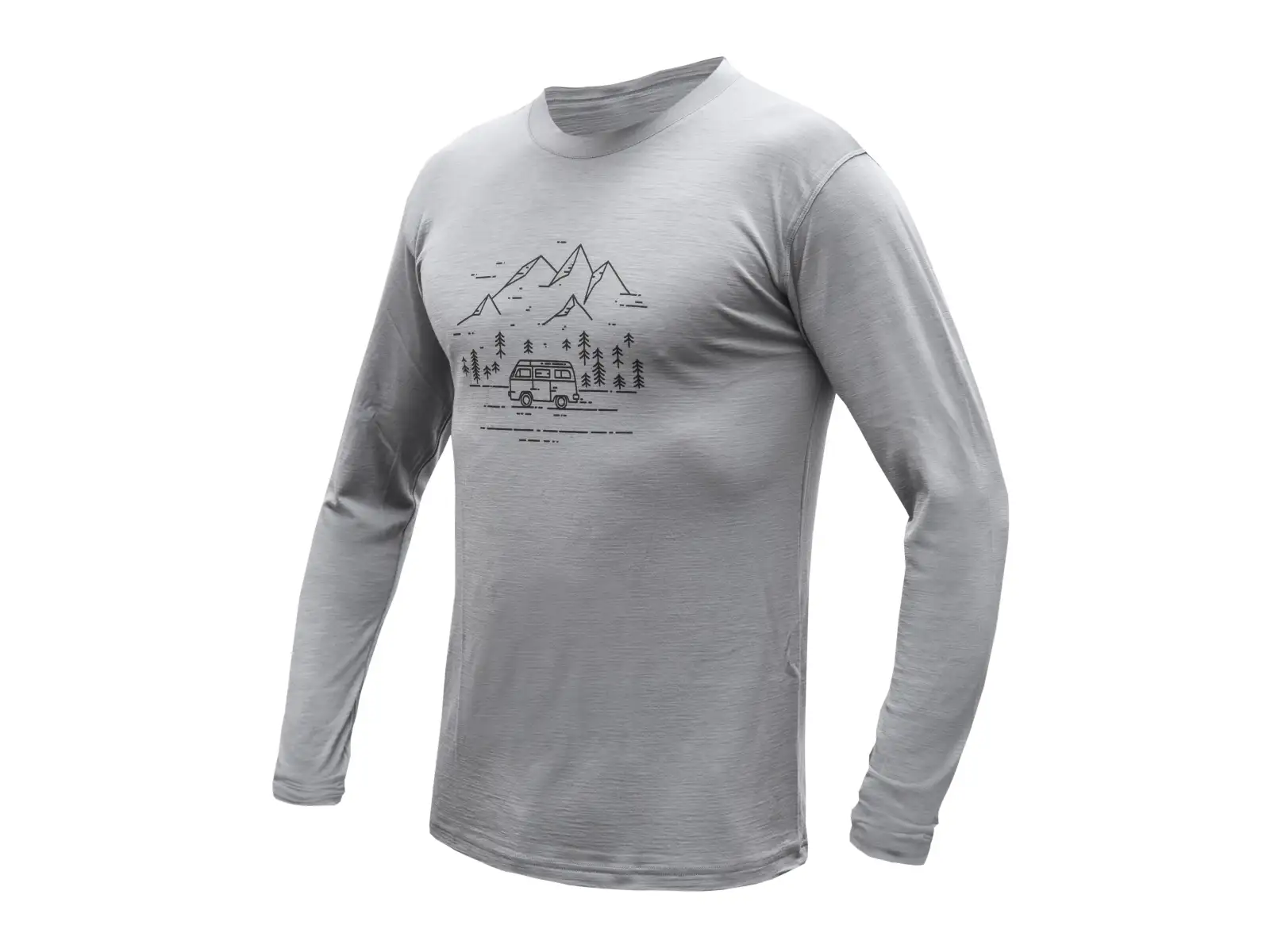 Sensor Merino Active Van Life pánské triko dl.rukáv šedá