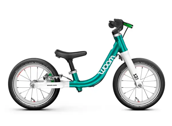 Woom GO 1 Metallic Turquoise 12 dětské odrážedlo