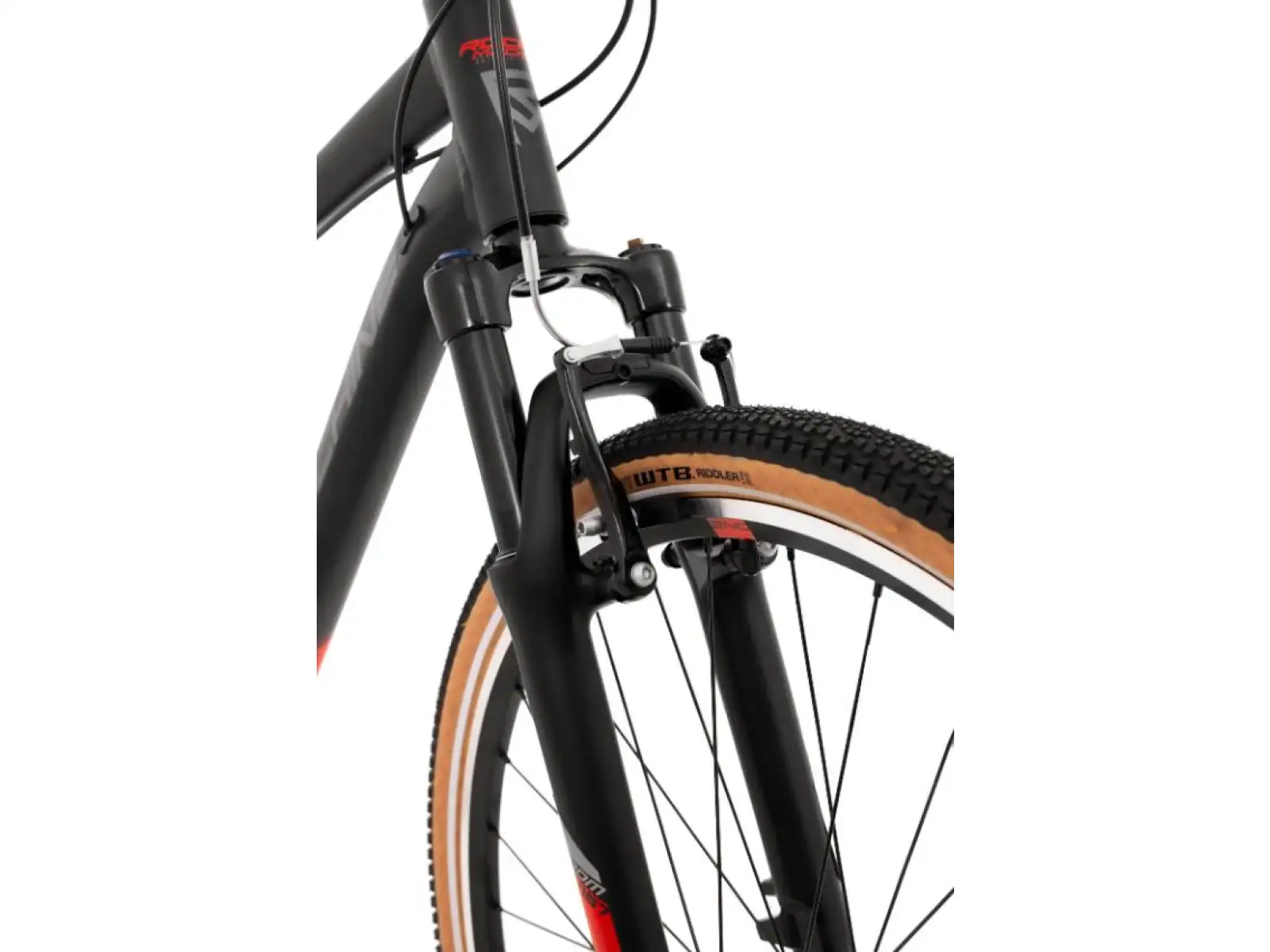 Rock Machine CrossRide 100 mat black/dark grey/brick red trekingové kolo