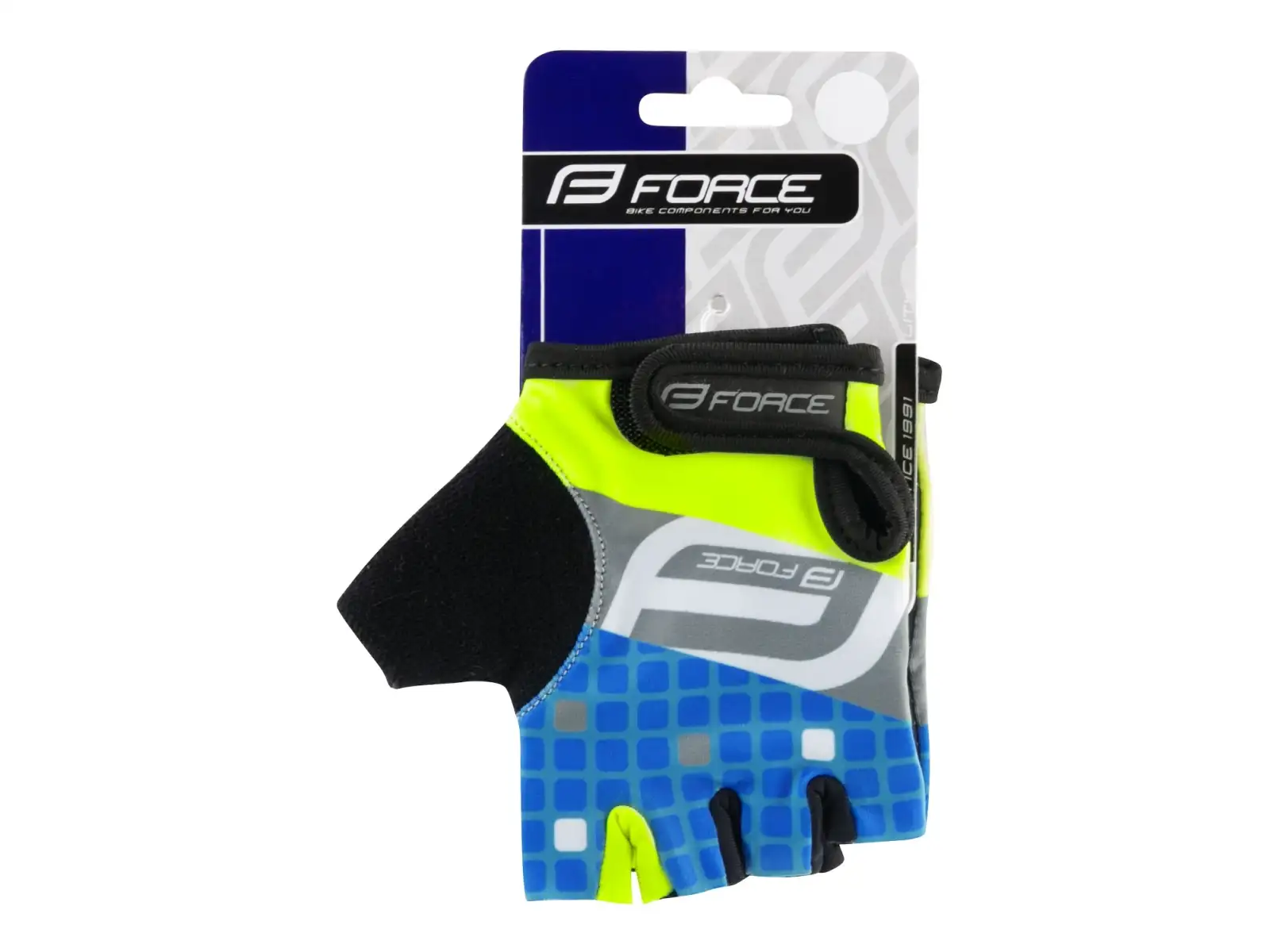 Force Square dětské rukavice fluo/modrá