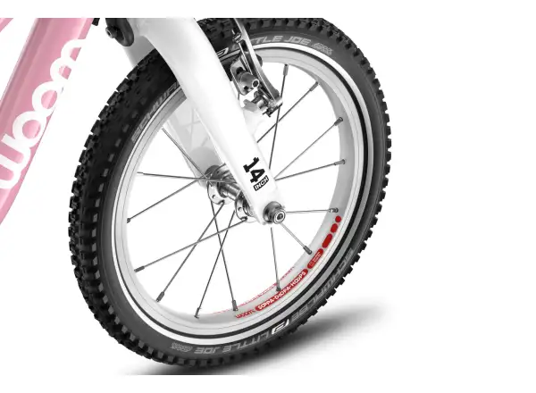 Woom GO 1 Plus dětské odrážedlo 14" barva Powder Pink