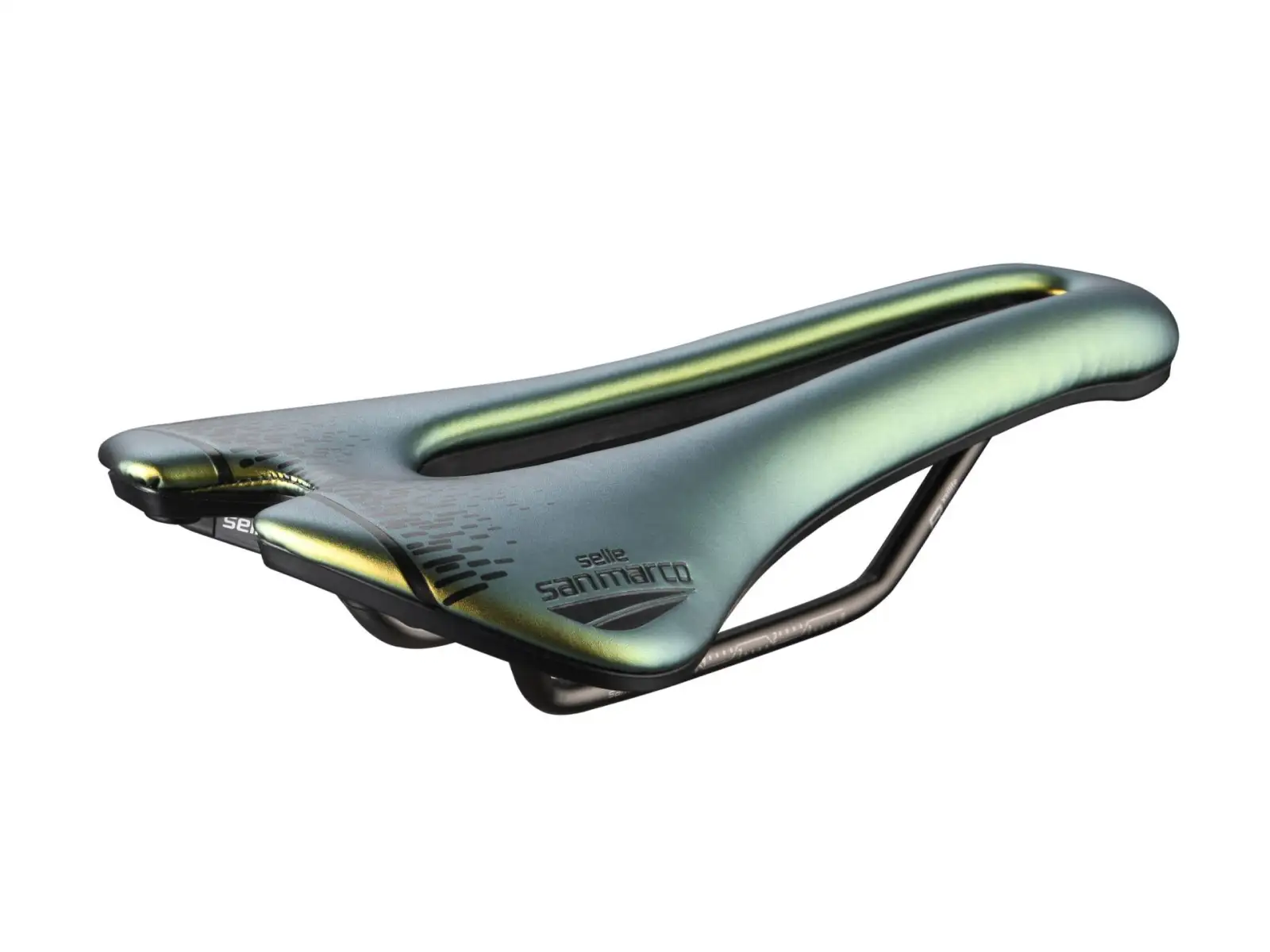Selle San Marco Aspide Short Open-Fit Racing Wide sedlo Iridescent Gold