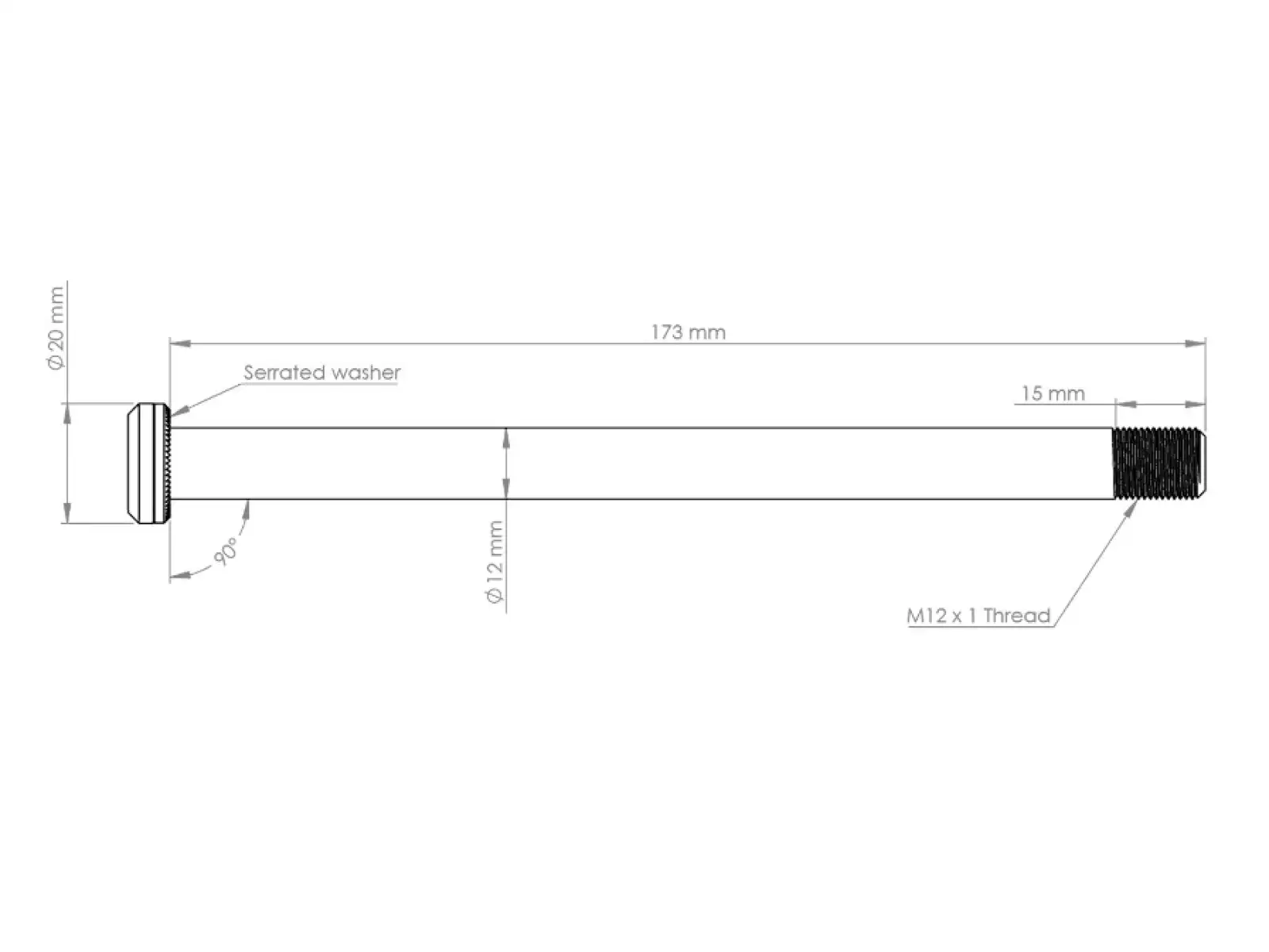Burgtec Santa Cruz zadní pevná osa 12x173,7 mm černá