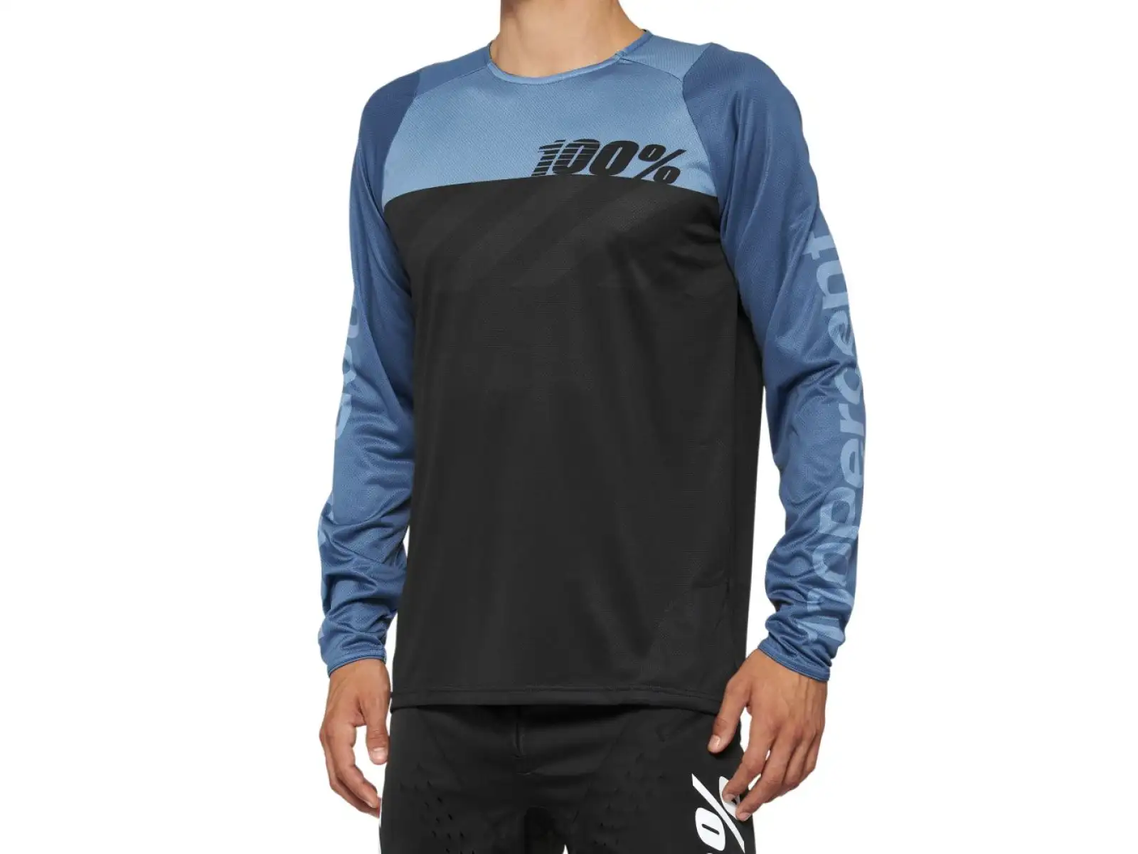 100% R-CORE pánský dres dlouhý rukáv Black/Slate Blue vel. M