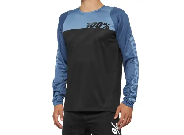 100% R-CORE pánský dres dlouhý rukáv Black/Slate Blue vel. M