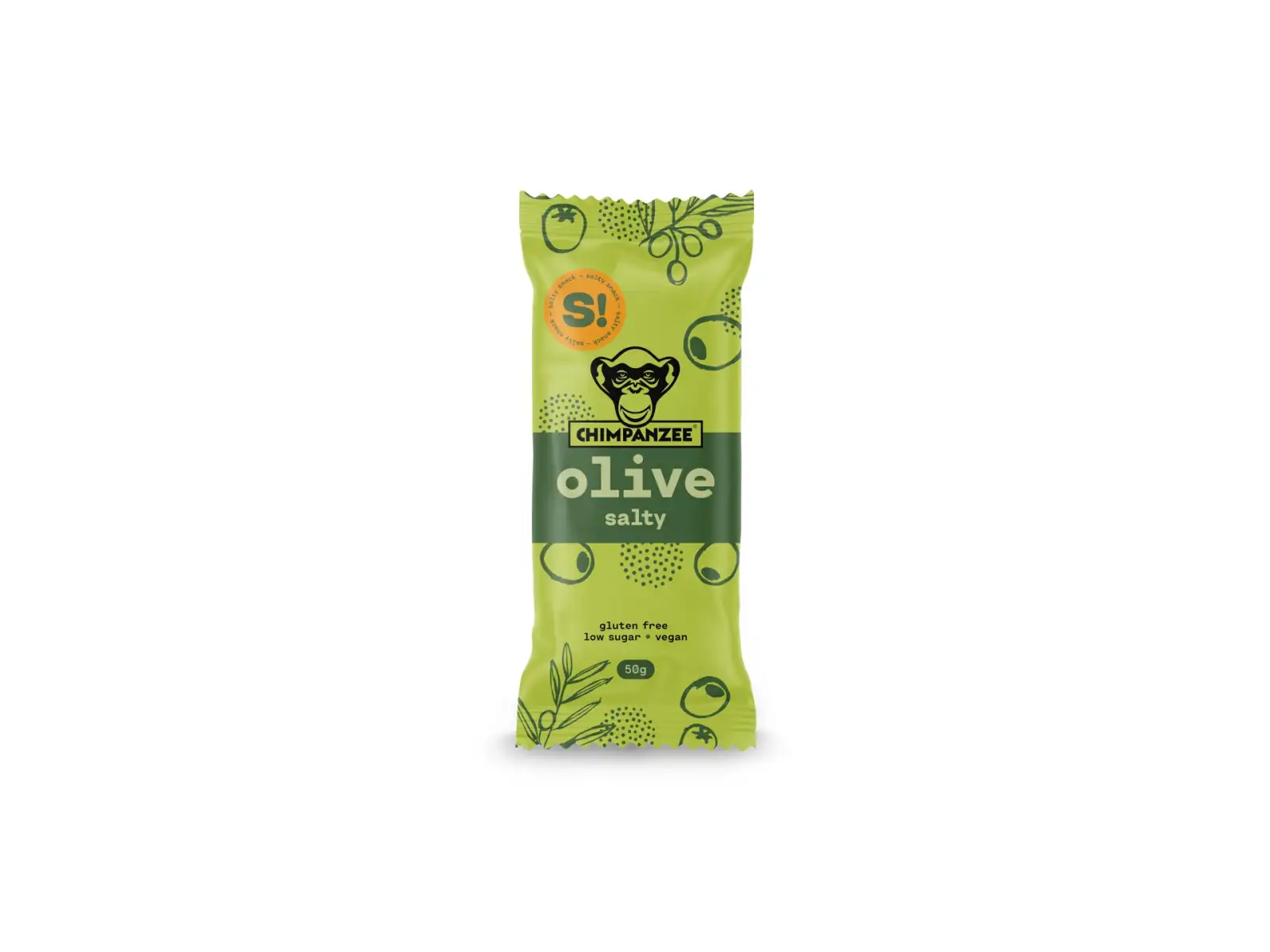 Chimpanzee Salty Bar energetická tyčinka Olive 50 g
