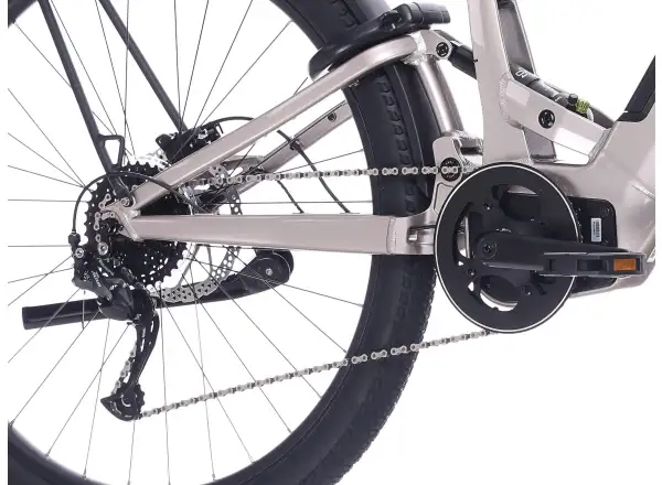 Rock Machine Crossride e450 FS nízkonástupové celoodpružené elektrokolo Sand Grey/Black