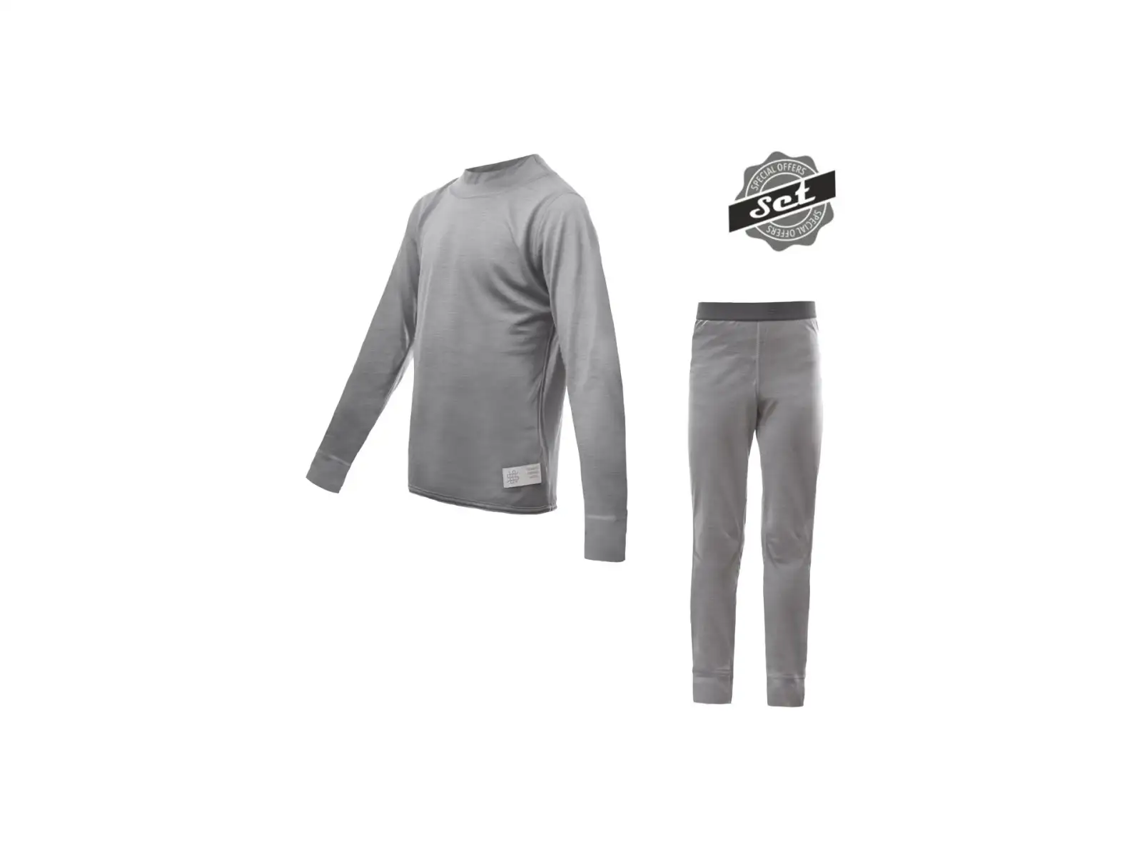 Sensor Merino Active set juniorské triko dlouhý rukáv + kalhoty šedá