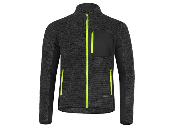 Etape Warmer pánská mikina antracit/žlutá fluo