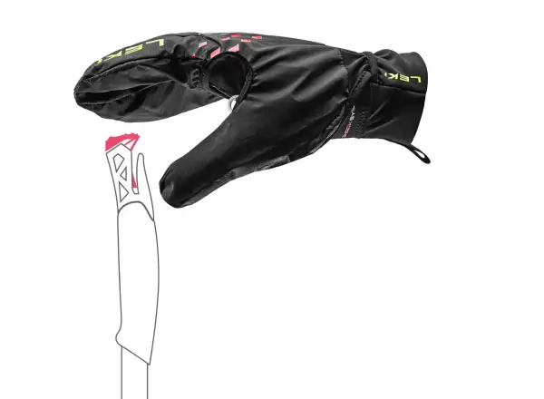 Leki Ultra Trail Storm Shark běžecké rukavice Black/Red/Neon Yellow