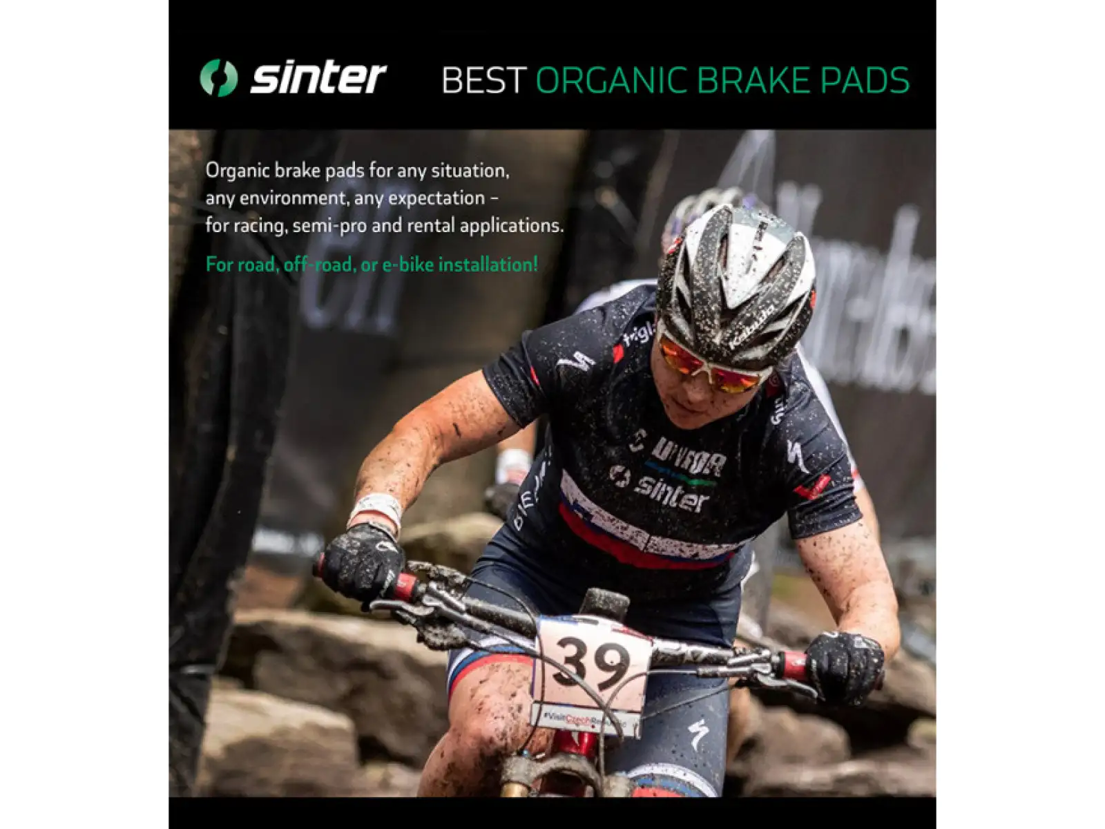 Sinter Shimano D Type brzdové destičky polymer červená
