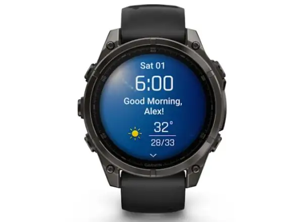 Garmin fenix 8 - 47 mm AMOLED Sapphire chytré hodinky Carbon grey DLC titanium Black/Gray
