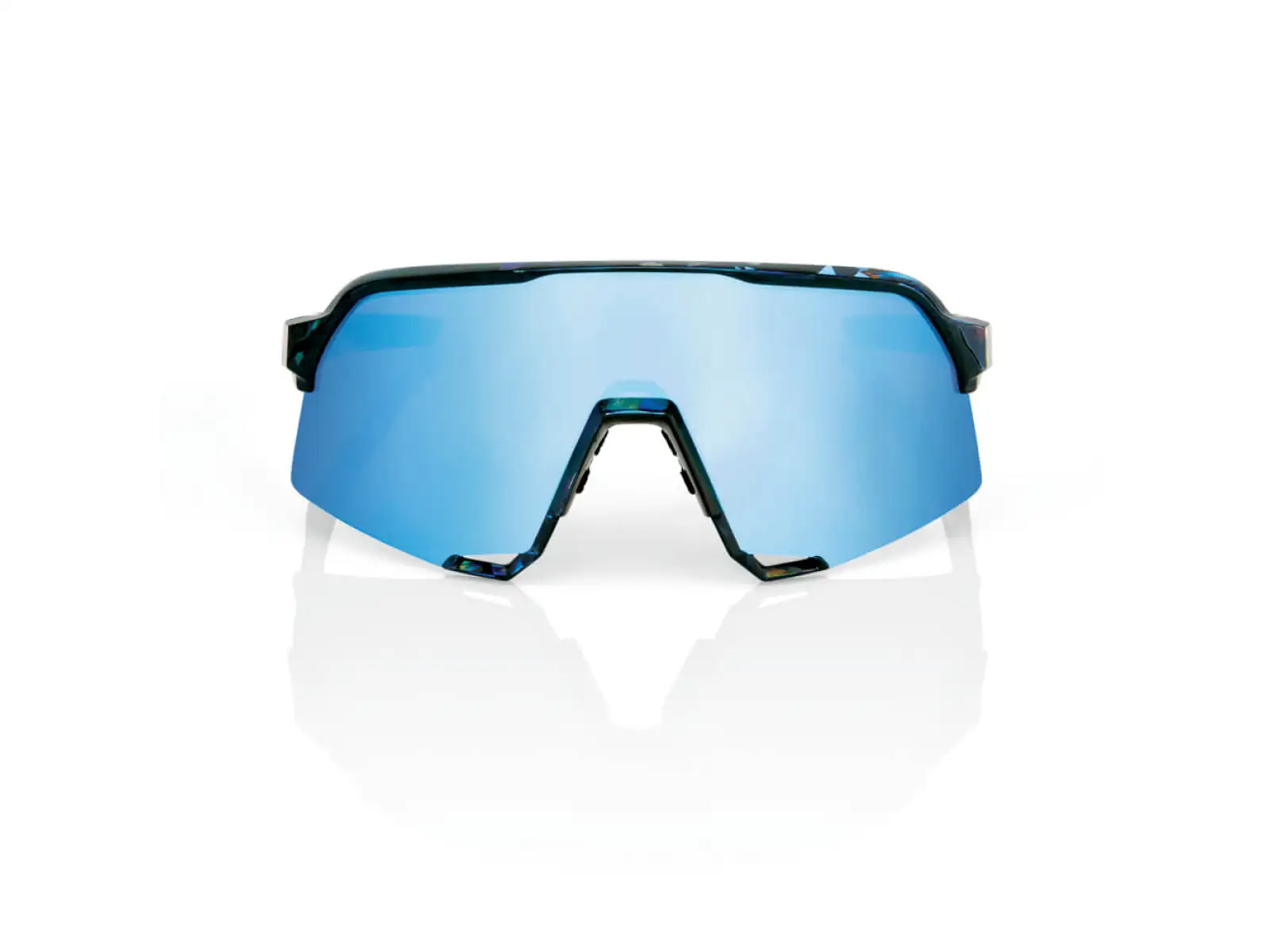 100% S3 HiPER cyklistické brýle Black Holographic/Blue Multilayer Mirror Lens