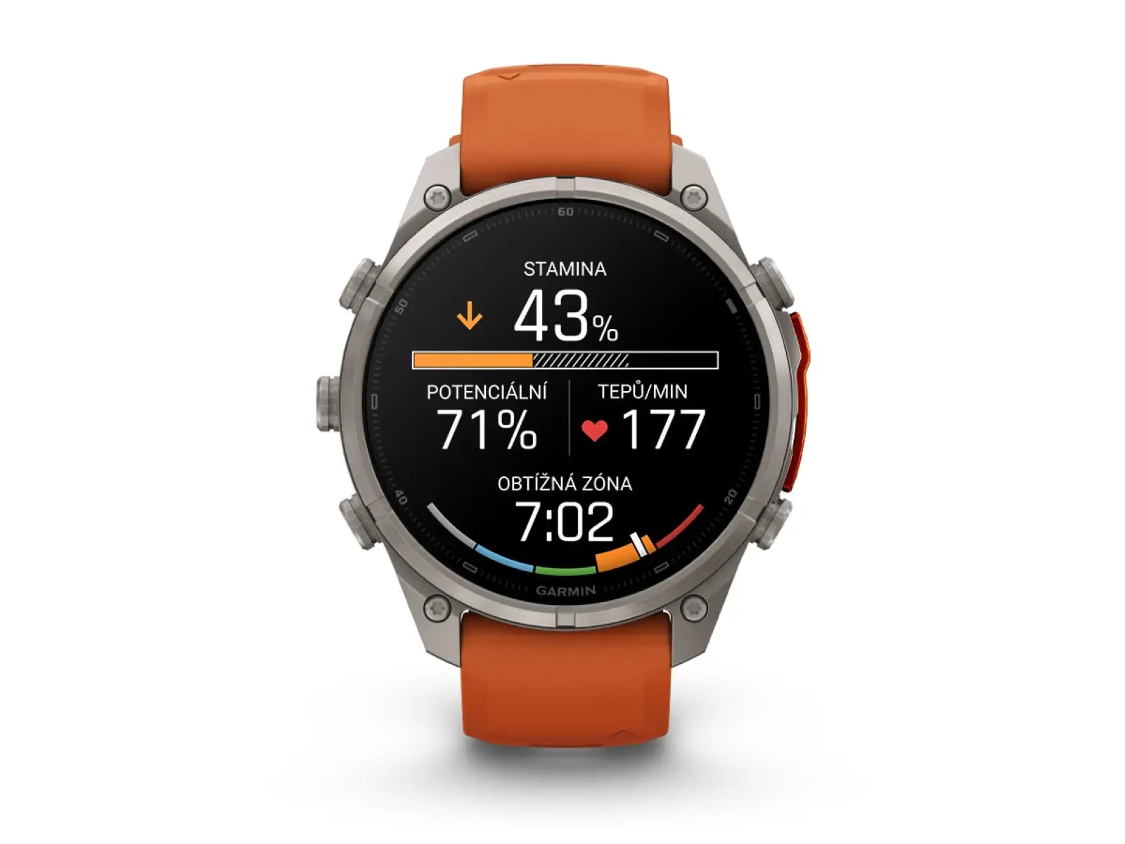 Garmin Fénix 9 Pro inReach 47 mm chytré hodinky Titanium Autumn orange/Spark orange