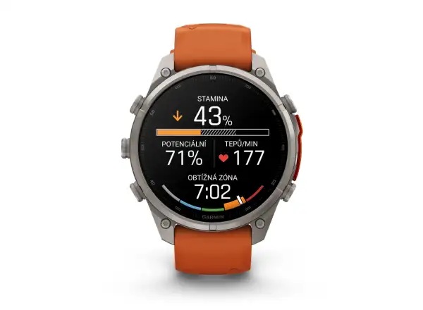 Garmin Fénix 9 Pro inReach 47 mm chytré hodinky Titanium Autumn orange/Spark orange