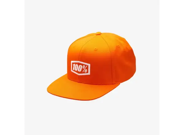 100% Icon Snapback Cap Aj Fit kšiltovka Orange