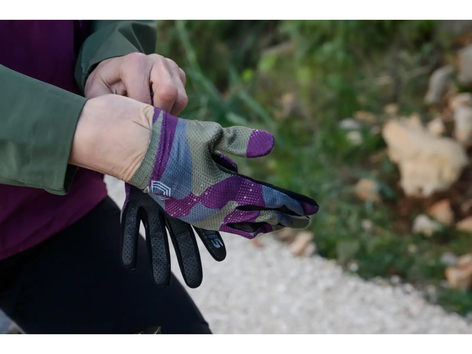 Silvini Saltaro pánské rukavice Plum/Olive