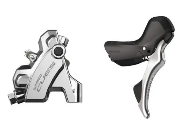 Shimano CUES BR-U6030 + ST-U6030 kotoučová brzda zadní pravá J-kit stříbrná