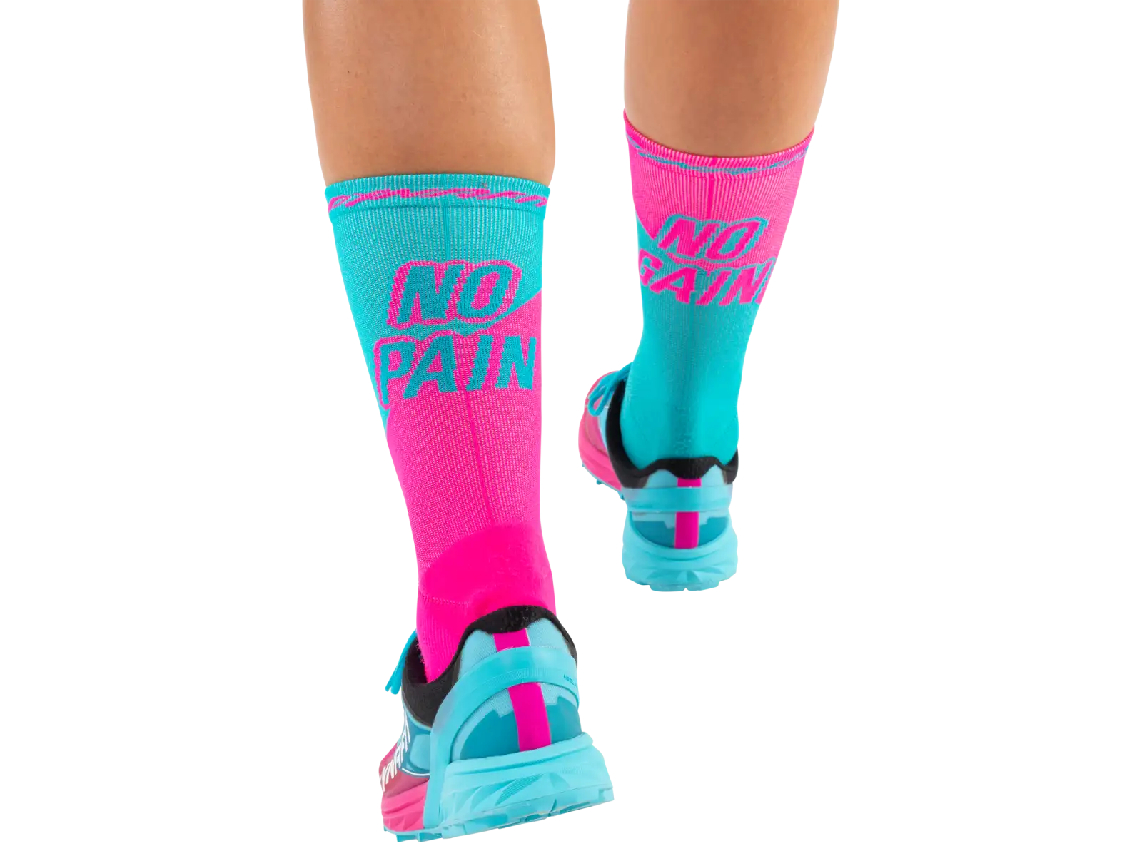 Dynafit No pain No gain sportovní ponožky Ocean/Pink Glo