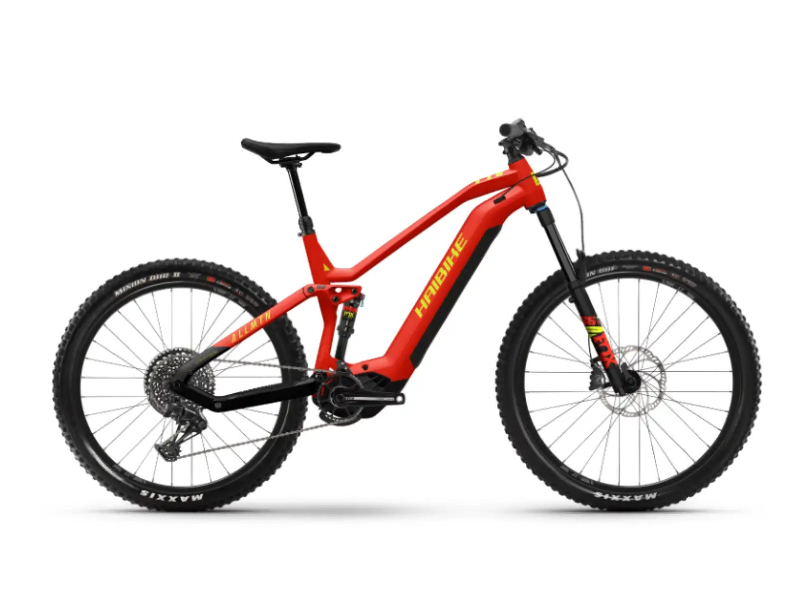 Haibike AllMtn 7 celoodpružené elektrokolo Matt Red/Black/Neon