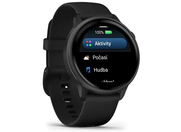 Garmin vívoactive 6 chytré hodinky Slate silikonový řemínek Black