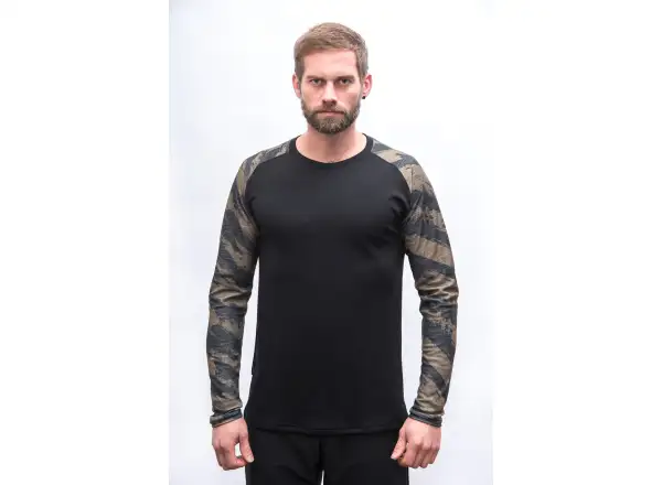 Sensor Merino Blend Impress pánské triko dlouhý rukáv černá/brush