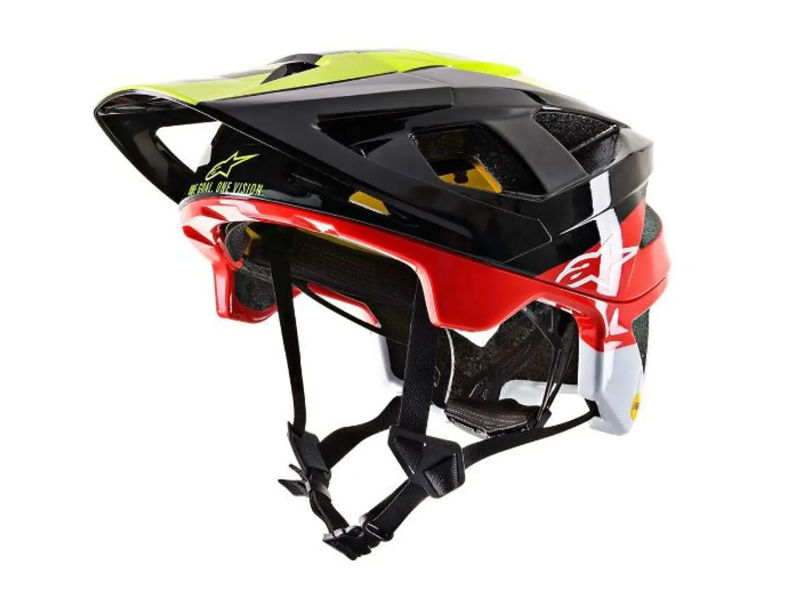 Alpinestars Vector Tech MIPS Pilot přilba black/yellow fluo/red glossy