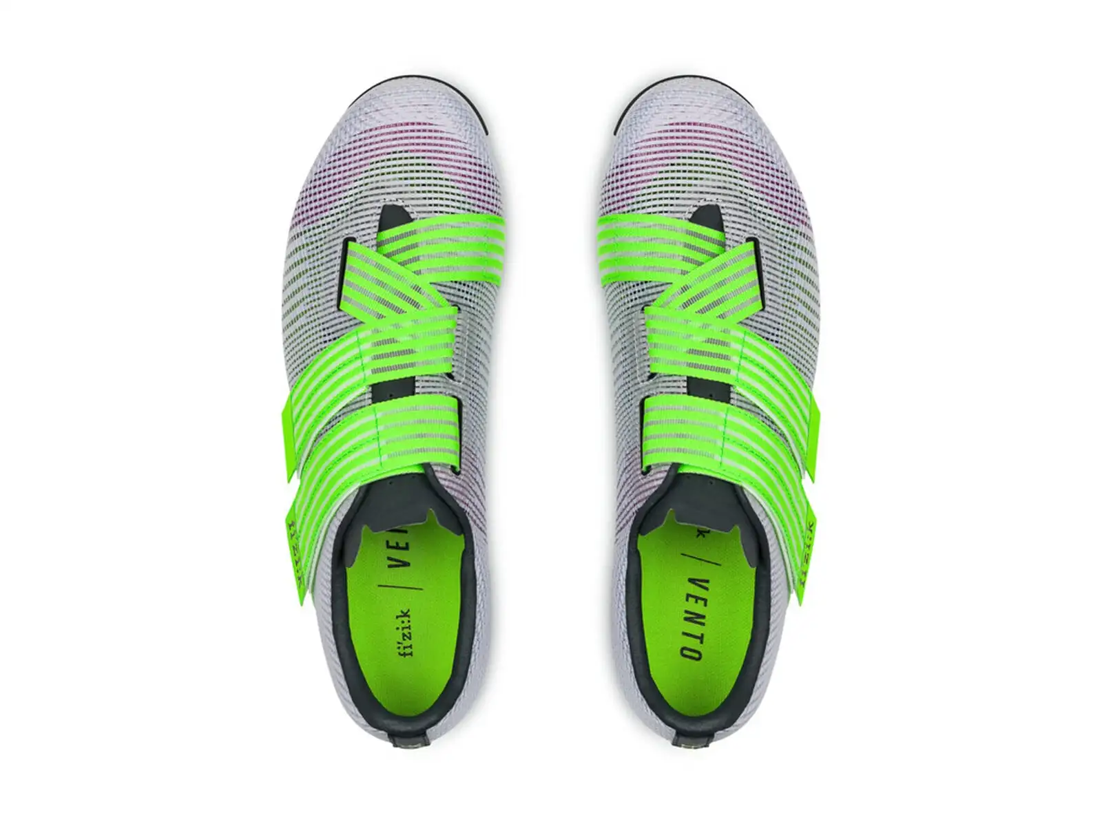 Fizik Vento Powerstrap Aeroweave silniční tretry Light Violet/Neon Green