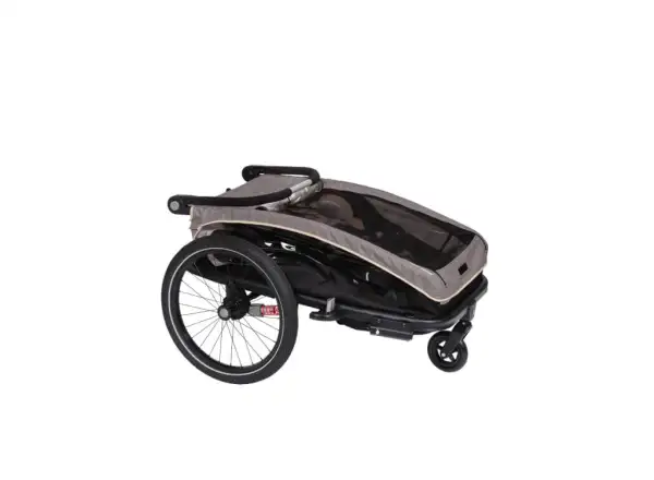 XLC DUOs BS-C10 dětský dvoumístný závěsný vozík 20" šedá/béžová/antracit