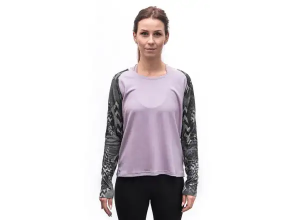 Sensor Merino Blend Impress dámské triko dlouhý rukáv Mystic Violet/Zebra