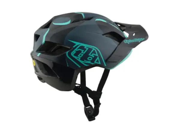 Troy Lee Designs Flowline SE MIPS přilba Badge Carbon/Real Teal
