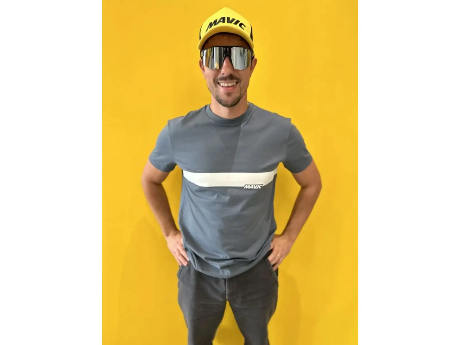 Mavic Corporate Stripe pánské triko krátký rukáv Orion Blue/Off White