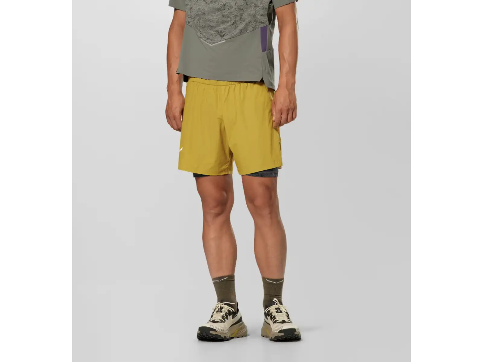 Salewa Pedroc Durastretch 2v1 pánské kraťasy Olive Oil