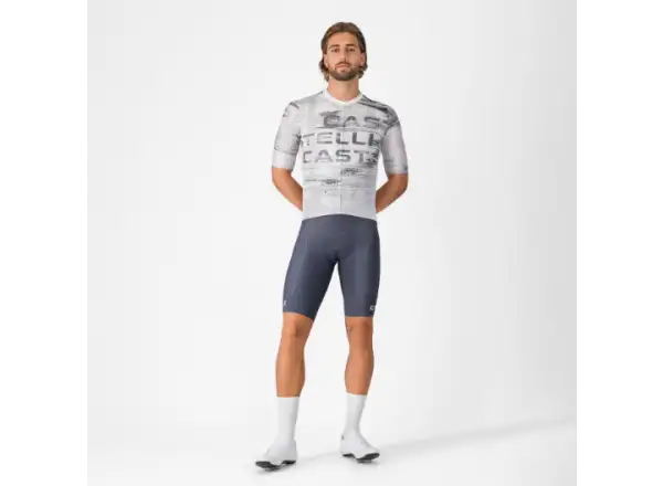 Castelli Stratus Logo pánský dres krátký rukáv White/Smoky Gray