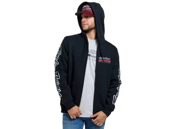 Troy Lee Designs Factory Racing pánská mikina se zipem Black heather/Red
