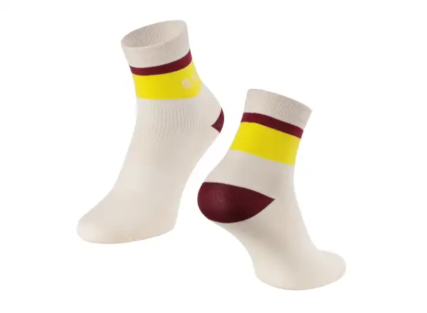 Force Stripe krátké ponožky krémová žlutá