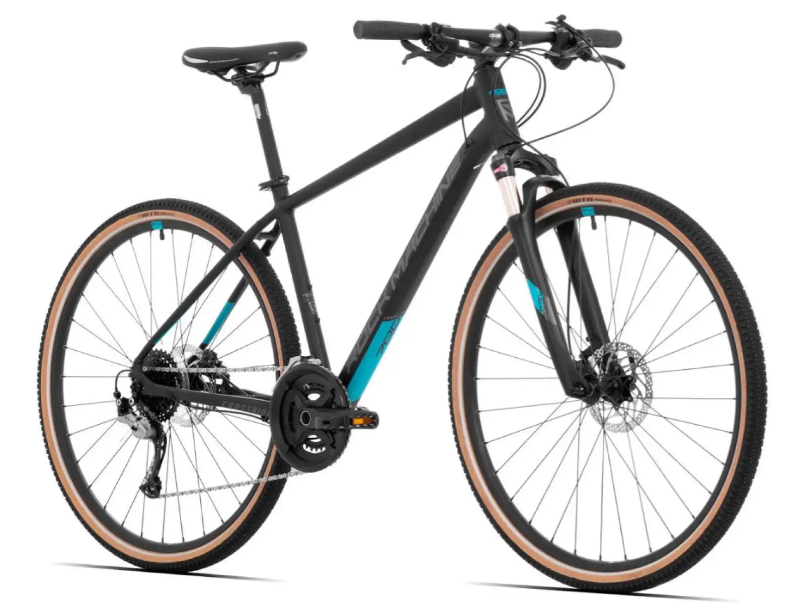 Rock Machine CrossRide 700 trekingové kolo black/petrol VZOREK